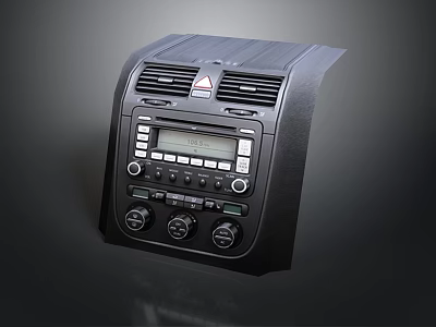 Car Dashboard Electronic Control Panel With Display Screen Ventilation And Adjustment Knobs 3d model