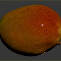 Fresh Vibrant Ripe Mango With Yellow Orange Smooth Skin And Reflection On Dark Background