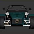 Teal Open Top Vintage Style Two Seater Car With Shiny Body And Stylish Wheels