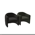 Gray Velvet Single Sofa With Modern Design Curved Armrests And Comfortable Seat