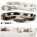 Cozy Modern Casual Sofa Set With Curved Design Ottoman Soft Cushions And Multiple Color Options