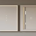 Two Square Decorative Panels With Golden Borders Light Surface White Dots And Black Lines 3d model