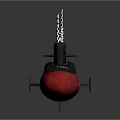 Black And Red Submarine Watercraft With Command Tower And Sleek Design