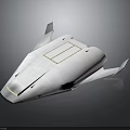 Sleek White Space Exploration Aerospace Craft With Wing Structure Yellow Lines And Black Spot