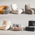 Bean Bag Chairs in Various Colors with Blankets and Pillows Modern Stylish Seating