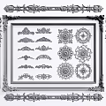 European-style Carved Gypsum Corner Gypsum Line 3d model