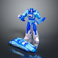 Blue And White Robot Game Movie Character Transformable Into Car Mode