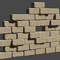 Collection Of Stone Architectural Elements Including Columns Arches Bricks And Slabs 3d model