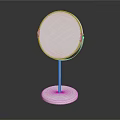 Round Tabletop Vanity Mirror With Metal Stand And Stable Base For Daily Use 3d model