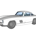 White Vintage Sports Car With Streamlined Body And Two Door Classic Design