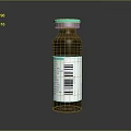 Medical Device Brown Glass Vial With Green Cap And Barcode Label