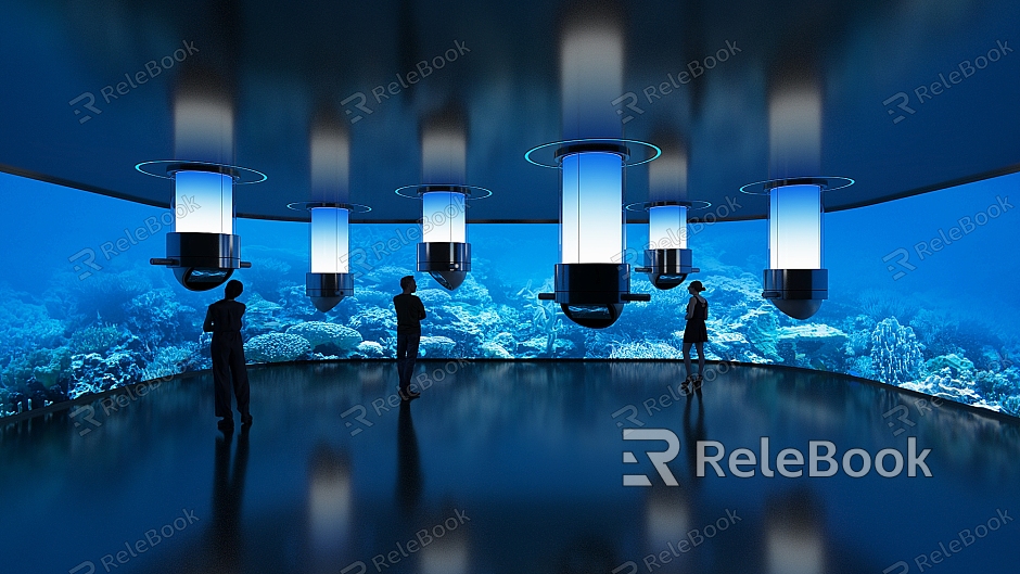 Exhibition Hall Exhibition Immersion Space Underwater World Periscope Multimedia Interactive Exhibition Art Device model