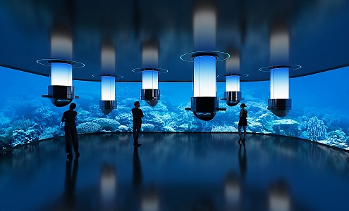 Exhibition Hall Exhibition Immersion Space Underwater World Periscope Multimedia Interactive Exhibition Art Device 3d model