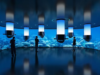 Exhibition Hall Exhibition Immersion Space Underwater World Periscope Multimedia Interactive Exhibition Art Device 3d model