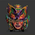 Colorful Decorative Sculpture With Multiple Faces Animal Figures And Garden Of Earthly Delights