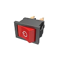 Red Button Electrical Switch Device With Black Base And Golden Pins