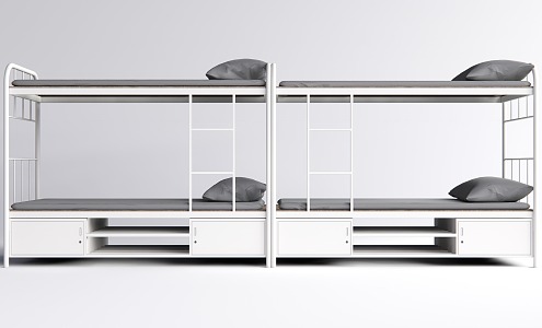 Modern Bed High and Low Bed Dormitory Bed Upper and Lower Bed 3d model