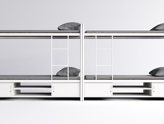 Modern Bed High and Low Bed Dormitory Bed Upper and Lower Bed 3d model