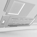 Modern White Ceiling Design With Layered Panels And LED Strip Lights 3d model
