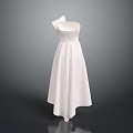 Elegant White One Shoulder Long Dress With Flowing Skirt And Slim Waist Design