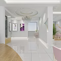 Spacious Bright Modern Hospital Outpatient Clinic Lobby With White Interior Green Plants And Glass Windows