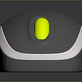 Modern Gray Computer Mouse With Yellow Scroll Wheel and Sleek Ergonomic Design 3d model