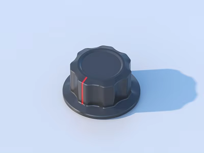 Black Adjustable Knob With Red Indicator Line For Household Control Devices 3d model