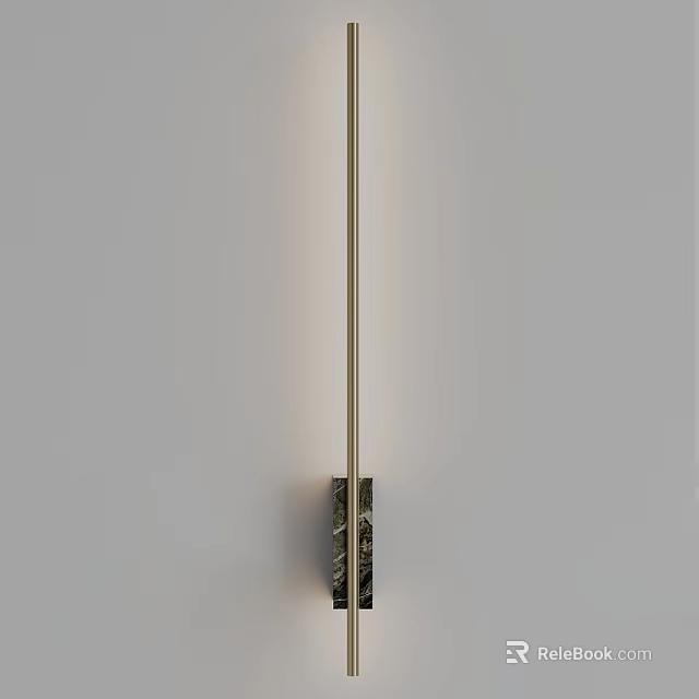 Modern Sleek Wall Lamp With Brass Body And Textured Base For Home Interior Lighting Decor 3d model 