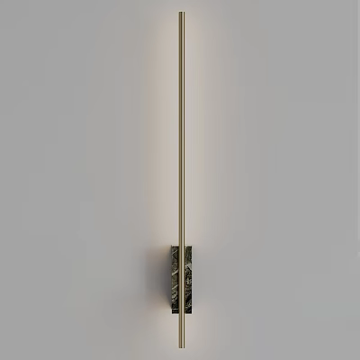 Modern Sleek Wall Lamp With Brass Body And Textured Base For Home Interior Lighting Decor 3d model