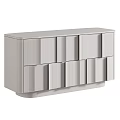 Modern Entryway Cabinet and Side Cabinet Design With Wooden Panels and Marble Top