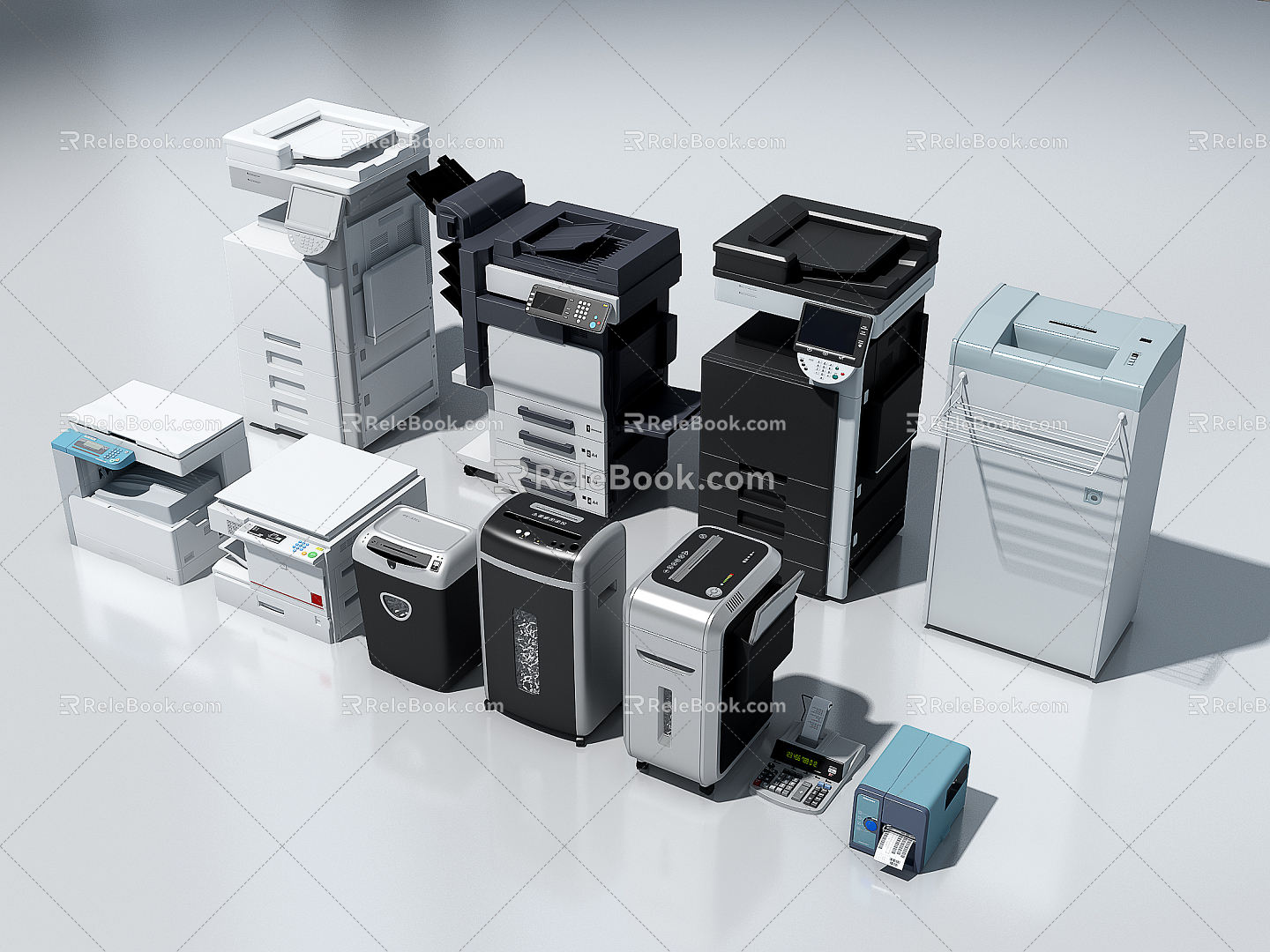 Modern Printer Office Printer Equipment Portfolio 3d model