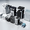 Modern Printer Office Printer Equipment Portfolio 3d model