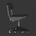 Modern Swivel Office Chair With Leather Upholstered Seat And Five Star Rolling Base