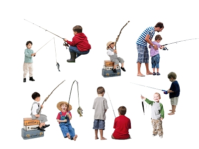 Modern 2D Fishing Figure model