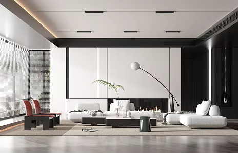 modern living room 3d model