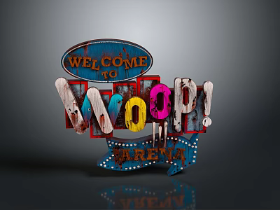 Retro Style Decorative Sign with Welcome Message for Home Living Space 3d model