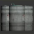 Group of Silver Metal Drums With Green Ropes And Warning Labels