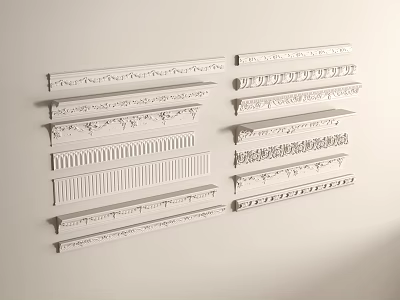 Modern plaster line carved plaster line top corner line combination 3d model