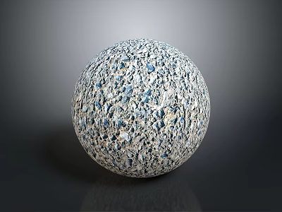 Decorative Wood Stone Sphere With Textured Surface And Mixed Material Design 3d model