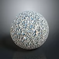 Decorative Wood Stone Sphere With Textured Surface And Mixed Material Design 3d model