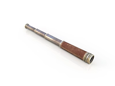 High Quality Electronic Telescope with Metal Construction and Leather Grip Portable Design 3d model