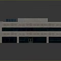 Modern Concrete Building Exterior Featuring Flat Roof White Rooftop Structures And Arched Entrance