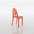 Orange Transparent Acrylic Modern Leisure Chair With Oval Backrest in Minimalist Style