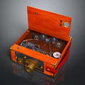 Vintage Mechanical Style Wooden Box Bluetooth Speaker With Gear Design And Brass Accents