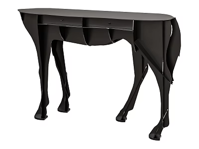 Modern Black Console Table With Unique Leg Design For Entryway Home Decor 3d model