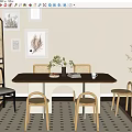 Quiet table and chair combination 3d model