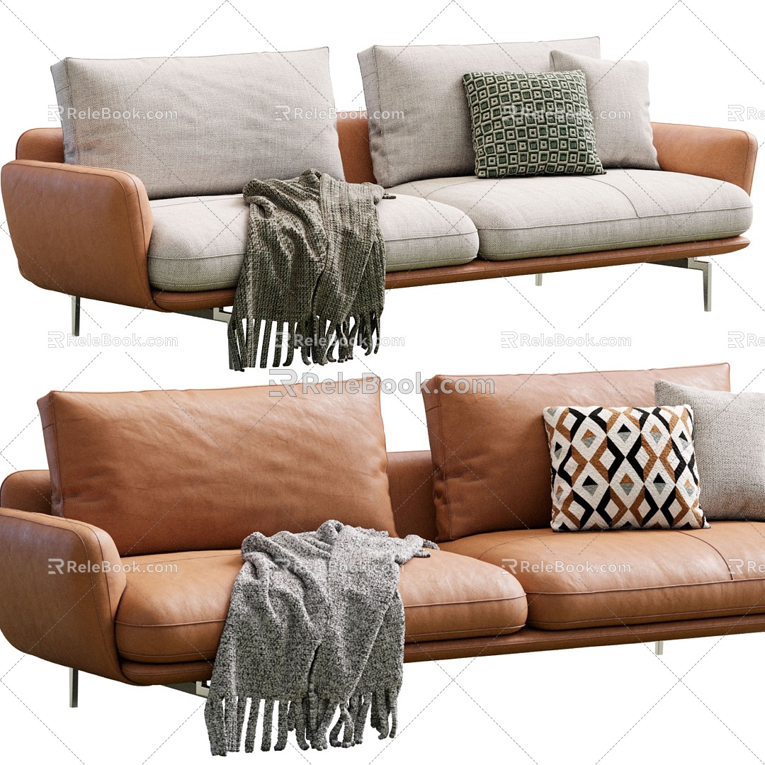 Modern double sofa 3d model