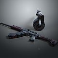 Browning machine gun Browning Gatling White Browning machine gun machine gun bullet military 3d model