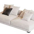 Modern Two Seater Sofa With Beige Upholstery Light And Dark Gray Cushions