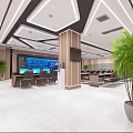 Modern Command Center Science and Technology Control Command Hall 3d model